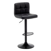 Set of 3 Black Bar Stools, Chicago, Faux Leather, swivel, height adjustable