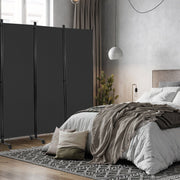 6 Panel Room Divider on Wheels Rolling Privacy Screens Portable Freestanding