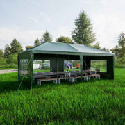 Gazebo PE 3X6M Outdoor Patio Shade Canopy Waterproof 6 Pieces Sidewalls Green