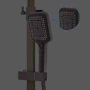 Bathroom Mixer Shower Thermostatic Dual Head Square Rainfall Handset Matte Black