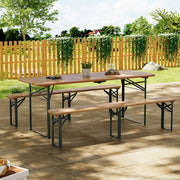 217cm Folding Wooden Beer Garden Table Trestle Picnic Bistro BBQ Desk Outdoor UK