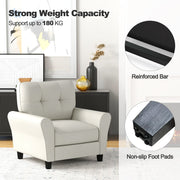 Tufted Upholstered Living Room Chair Reading Armchair-Beige