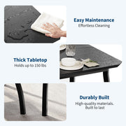 3 Piece Dining Table Set Benches Kitchen Breakfast Studio home Upholstered Black