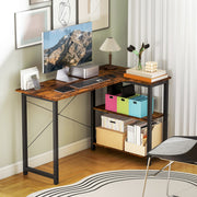 L-Shaped Computer Desk Study Workstation with 2 Shelves Refurbished