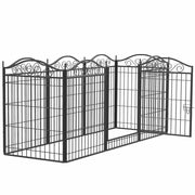 Strong Pet Dog Playpen Garden Enclosure 8 Panel Cat Cage Metal Fence With latch