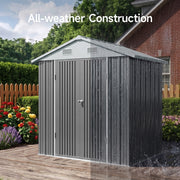 8 x 6ft Metal Garden Shed Waterproof Outdoor Bike Storage for Tool Organization