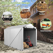 Heavy-Duty Outdoor Storage Shed 218 x 160 CM Portable Garage Silver