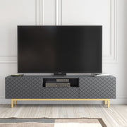TV Unit TV Stand Sideboard Cabinet Cupboard White Gold Carved Doors Storage 180