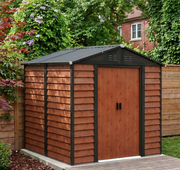 8 x 6FT Garden Shed Double Doors Metal Apex Roof Outdoor Storage House 4 Vents