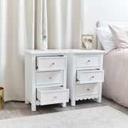 Pair of Scalloped 3 Drawer Bedside Tables bedroom storage furniture wave set