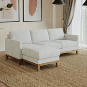 Henredon Murphy Cream Fabric Corner Sofa Reversible Chaise Lounge Coil Cushion