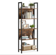 Rustic Wood Bookcase Bookshelf 5 Tier Industrial Storage Display Shelving