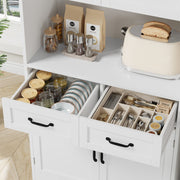 Kitchen Pantry Cupboard, 180 cm Tall Storage Cabinet with Countertop, 4-door