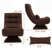 Floor Chair Padded Lounge Chair with Swivel Base 4-Position Adjustable Backrest