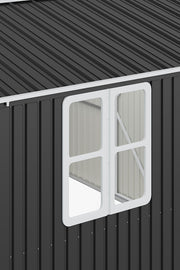 Outdoor Storage Shelter 12 x 10FT Galvanised Steel Storage Shed with Dual Window