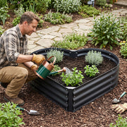 Heart Shaped Galvanized Raised Garden Bed Outdoor for Vegetables Flowers Herbs