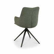 Bentley Designs Rowan Green Fabric Swivel Dining Chair 360 Self Return