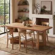 63-Inch Solid Wood Dining Table Modern Rectangular Kitchen Table for 4-6 People