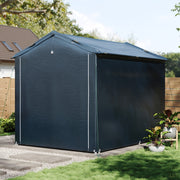 6 x 8 ft Garden Storage Shed Bike Apex Tool House Steel Frame Shelter Log Store