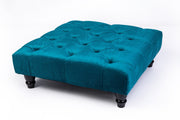 Large Square Footstool Coffee Table Upholstery Fabric Footstools Matching Button