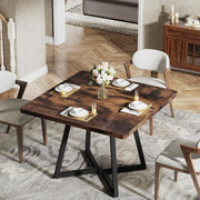 80cm Square Dinning Table for 4 People Industrial Kitchen Table with Metal Frame
