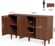 59-Inch Buffet Cabinet Sideboard, Modern Sideboard Buffet Table with Storage