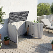 975L Garden Storage Utility Cushion Box Outdoor Waterproof Chest Shed with Base