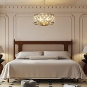 Crystal Chandelier w/Adjustable Height, 4-Light Ceiling Light Refurbished