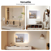 Large Rectangular LED Bathroom Mirror with illumination, Anti-Fog, Wall Mount
