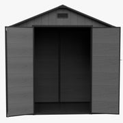 8x4FT Garden Shed Plastic Tool Bike Storage House with Lockable Doors & Floor UK