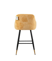 Zurich Modern Velvet Padded Bar Stool Chair with Black Metal Legs