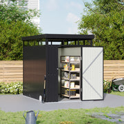 8.5ft x 5.4ft Pent Metal Garden Storage Shed Motorcycle Sheds with Lockable Door