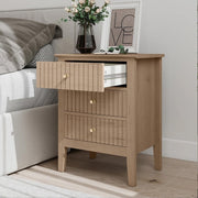 Large Chest of Drawers and Pair of Bedside Tables - Hales Pale Wood Range
