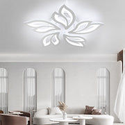 Modern Chandelier LED Lamp White Frame Ceiling Light With RGB Backlight Rahlszqb