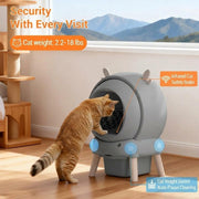 65L Self-Cleaning Automatic Cat Litter Box Cabinet App Control Safety Detector