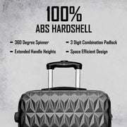 Hard Shell PC+ABS Cabin Suitcase 4 Wheel Travel Luggage Trolley Lightweight Case