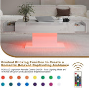High Gloss LED Coffee Table Cocktail Center Table Modern Living Room Rectangle