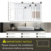 Illuminated Bathroom Mirror With LED light Bluetooth Shaver Socket Demister