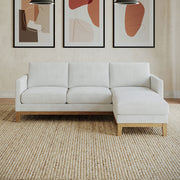 Henredon Murphy Cream Fabric Corner Sofa Reversible Chaise Lounge Coil Cushion