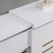 Kensington Radiator Cover Modern Traditional Horizontal Slat Cabinet MDF White