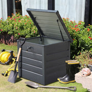 200L Galvanised Steel Outdoor Garden Tool Storage Chest Utility Cushion Box Shed
