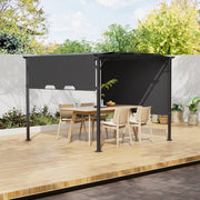 Garden Pergola Retractable Roof Canopy 3x3m Roll Up Side Outdoor Gazebo Shelter