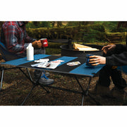 Cascade Mountain Tech Ultralight Collapsible Camping Table Blue Cup Holders