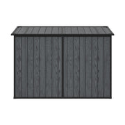 4 x 8ft Grey Wood Effect Plastic Garden Shed Outdoor Utility Tool Storage House