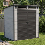 6'x4' 6'x6' Plastic Garden Storage Shed Outdoor Tool Storage House With Floor