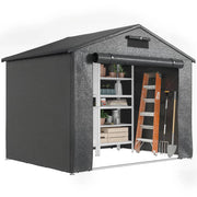 8 X 6FT GARDEN STORAGE SHED WITH VENTILATION DOUBLE SLIDING DOOR OUTDOOR TOOL