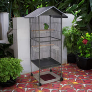 LARGE Bird Cage Rolling Metal Pet Parrot Lovebird Cage Aviary Extra StorageShelf