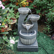 Electric Cascading Decor Fountain Outdoor Garden Water Feature LED Pump Statues