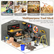 426cm x 300cm Outdoor Storage Shed Large Garden Tool House-Dark Gray