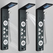 LED Shower Panel Column Tower System Stainless Steel Body Jet Twin Head Rain Set